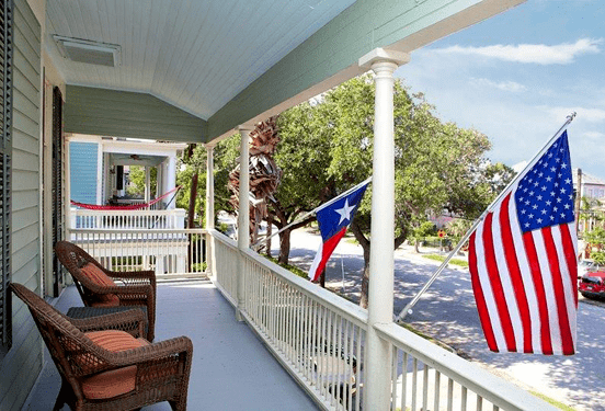 Texas flag porch.