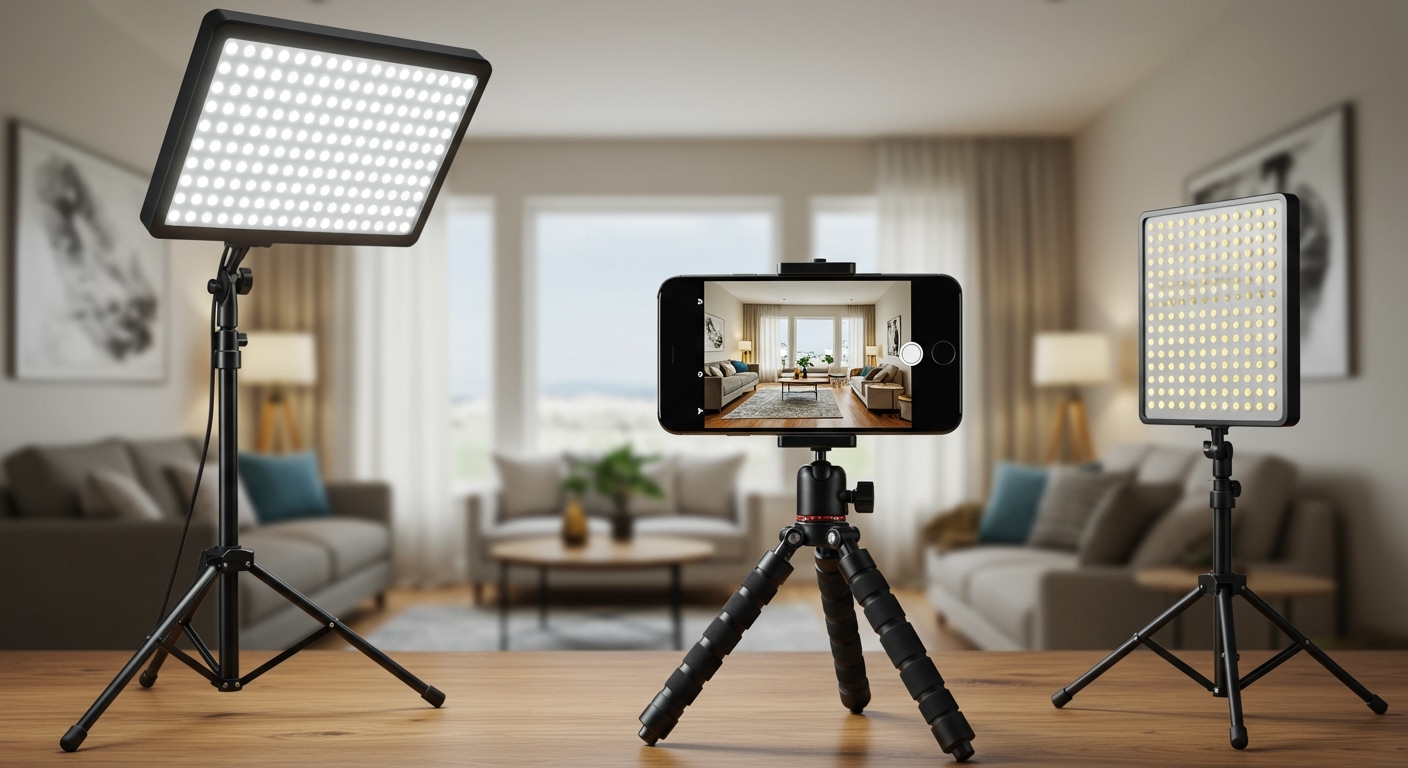 Smartphone photography setup for listings demonstrating real estate photography tips