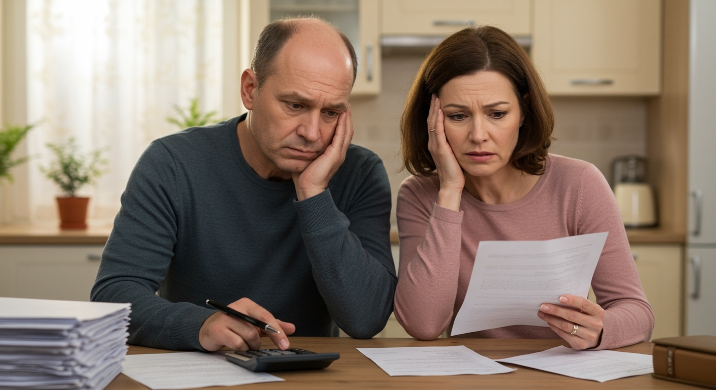 Buyers reviewing mortgage loan paperwork during inflation concerns.